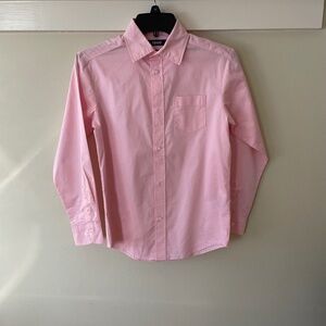 IZOD Boys' Long Sleeve Button-Down Dress Shirt | Classic Pink I Size M/ 10-12